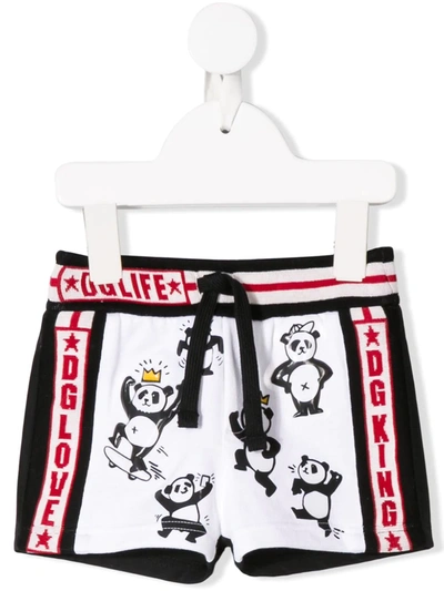 Dolce & Gabbana Babies' Panda Print Shorts In White
