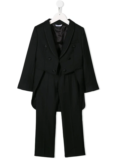 Dolce & Gabbana Kids' Tail Blazer Two-piece Suit In Black