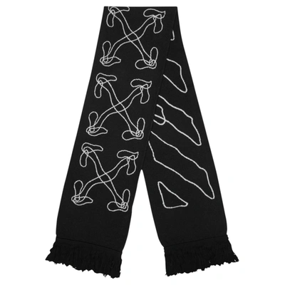 Pre-owned Off-white Abstract Arrow Scarf Black/white