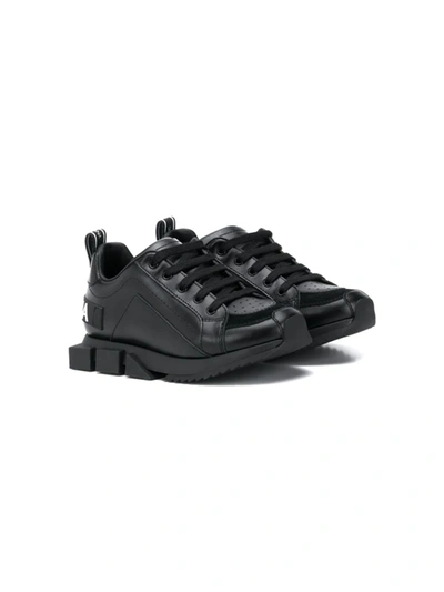 Dolce & Gabbana Kids' Chunky Soles Sneakers In Black