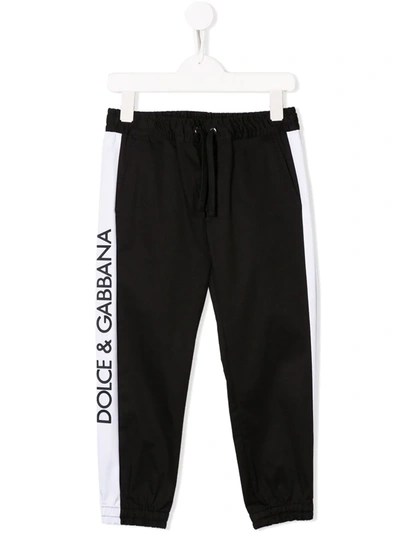 Dolce & Gabbana Kids' Logo Track Pants In Black