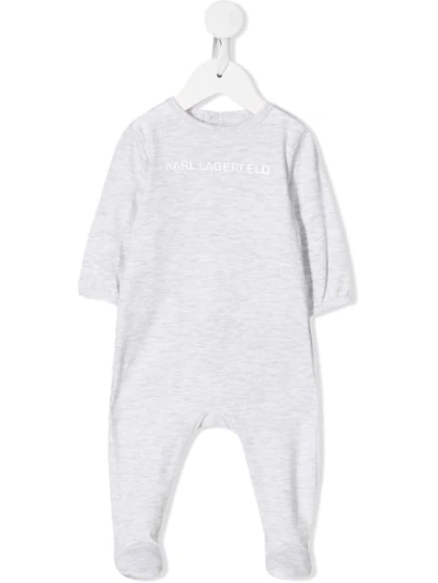 Karl Lagerfeld Babies' Logo Print Pyjamas In Grey