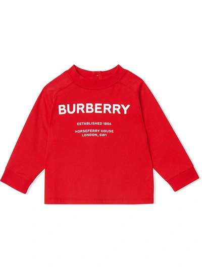 Burberry Babies' Horseferry Jersey Jumper In Red