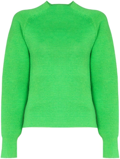 Carcel Green Milano Turtleneck Alpaca Wool Sweater