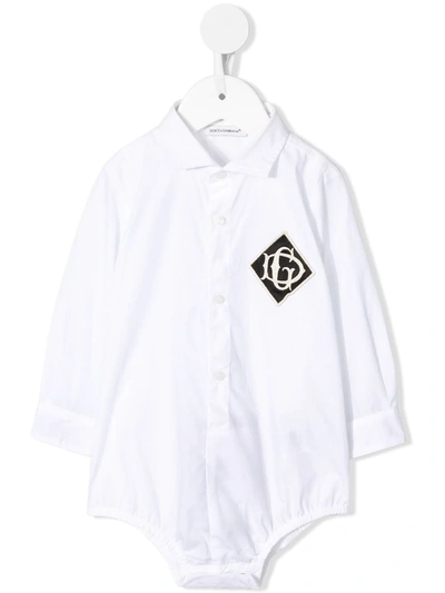 Dolce & Gabbana Babies' Shirt Style Body In White