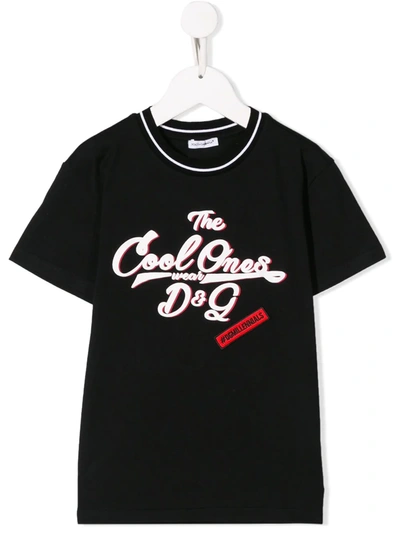 Dolce & Gabbana Kids' Cool Ones T-shirt In Black