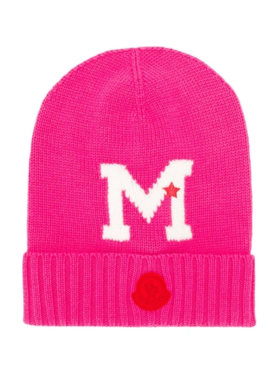 Moncler Kids' M Knitted Hat In Pink