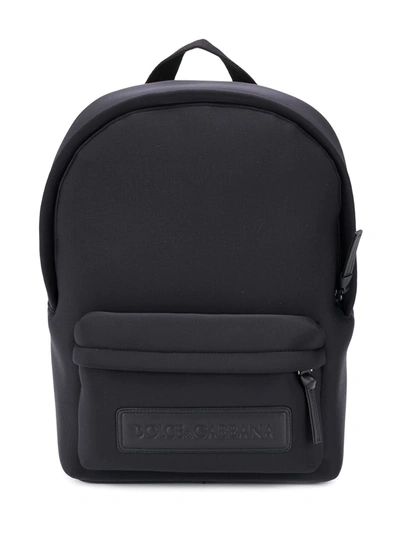 Dolce & Gabbana Kids' Logo Plaque Backpack In Black