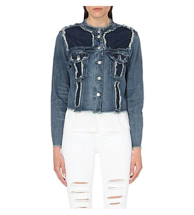 J Brand Toni Fringed Colorblock Jacket In Uptown