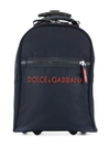 Dolce & Gabbana Kids' Cordura Trolley With Rubberized Logo In Blue