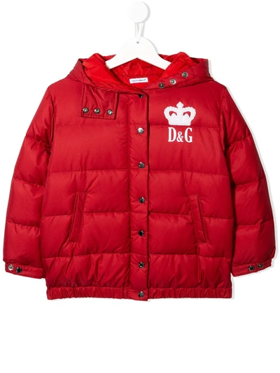 Dolce & Gabbana Kids' Millenials Padded Jacket In Red