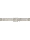 Black & Brown Katie Crystal-embellished Ruthenium-plated Waist Belt In Silver