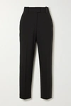 Brunello Cucinelli Embellished Wool-blend Tapered Pants In Black