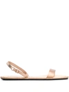 Alexander Wang Ryder Logo-embellished Satin Slingback Sandals In Pink