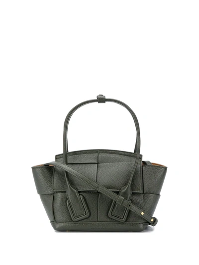 Bottega Veneta Arco 33 Mini Grainy Leather Top-handle Bag In Black