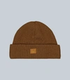 Acne Studios Pansy N Face Wool-blend Beanie In Brown