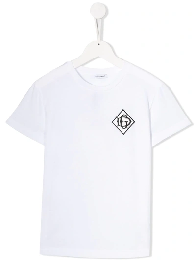 Dolce & Gabbana Kids' Logo Print T-shirt In White