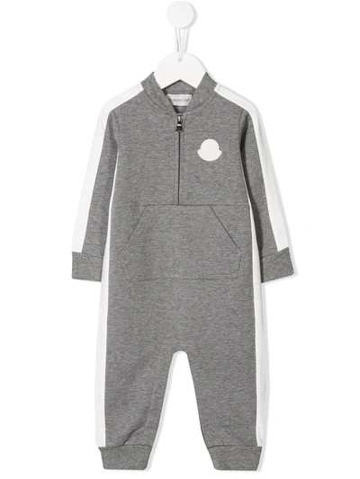 Moncler Babies' Logo Patch Tracksuit Body In Grey