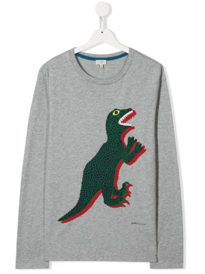 Paul Smith Junior Kids' Dinosaur Print Sweatshirt In Grey