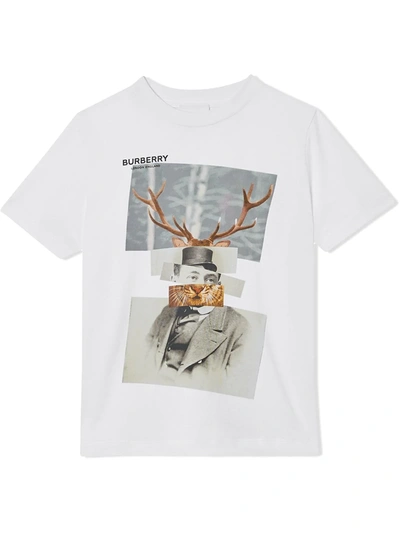 Burberry Kids' Collage Print T-shirt In White