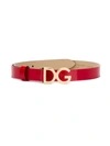 Dolce & Gabbana Kids Logo Leather Belt In Red