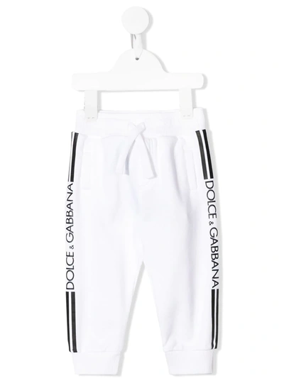 Dolce & Gabbana Babies' Logo Track Trousers In White