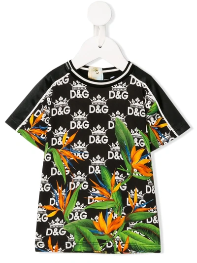 Dolce & Gabbana Babies' Dg King T-shirt In White