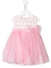 Aletta Babies' Tulle Detail Dress In Pink