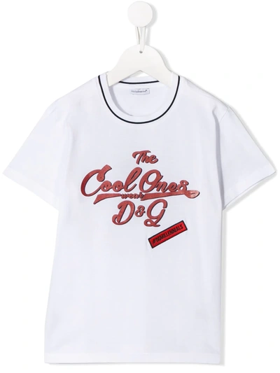 Dolce & Gabbana Kids' The Cool Ones Print T-shirt In White