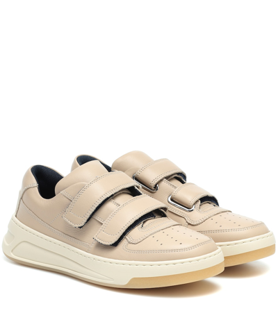 Acne Studios Perey Velcro-strap Leather Trainers In Beige