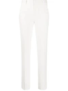 Roland Mouret Lacerta Mid-rise Slim Crêpe Pants In White