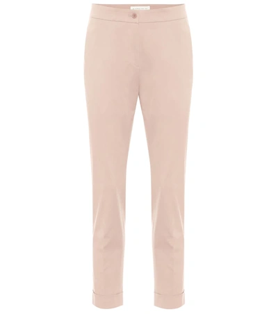 Etro Mid-rise Stretch-cotton Pants In Pink