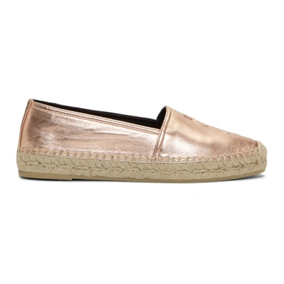 Saint Laurent Monogram Espadrilles In Metallic,pink,beige