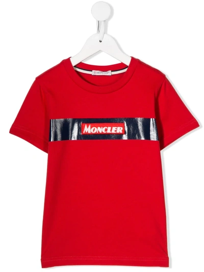 Moncler Kids' Printed Logo T-shirt In Red