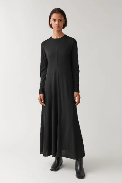 Cos Long Slim-fit Dress In Black