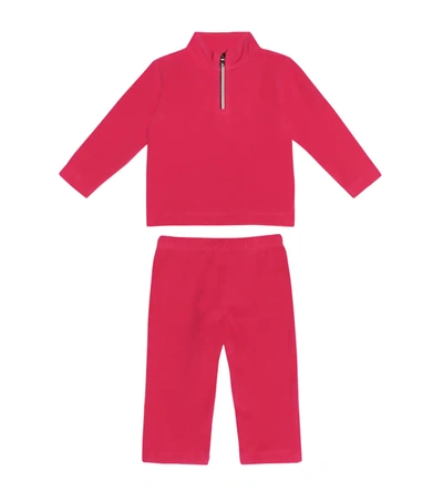Moncler Babies' Front Zip Tracksuit In Red