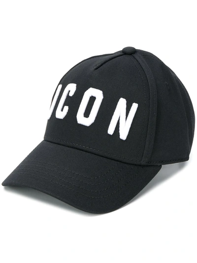 Dsquared2 Kids' Icon Embroidery Baseball Cap In Black