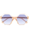 Chloé Kids' Willow Hexagonal-frame Sunglasses In Gold