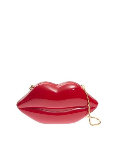 Lulu Guinness Lips Clutch In Red
