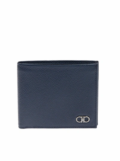 Ferragamo Leather Wallet In Blue