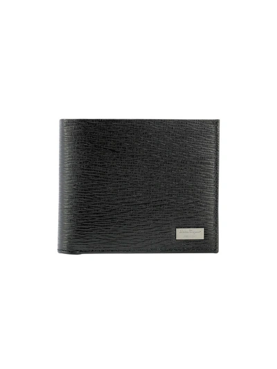 Ferragamo Black Textured Leather Wallet