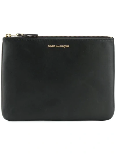 Comme Des Garçons Smooth Leather Clutch In Black