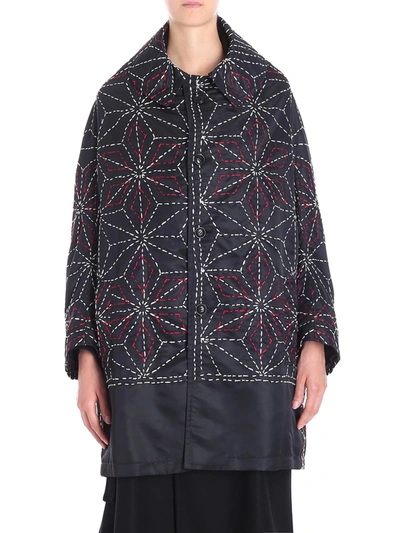 Y's Dark Blue Coat With Red And White Embroidery