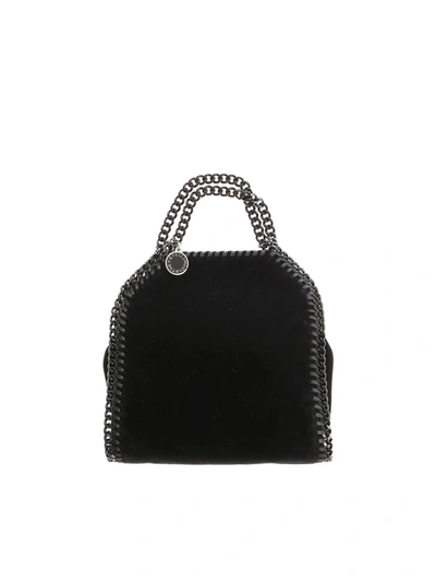 Stella Mccartney Black Falabella Tiny Velvet Bag