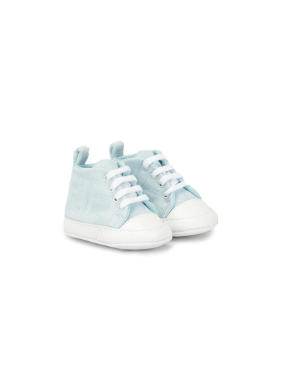 Fendi Babies' Lace-up High-top Sneakers In Blue