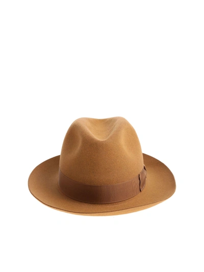 Borsalino Camel Colored Felt Alessandria Hat