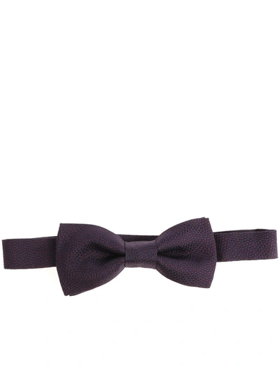 Altea Blue Bow Tie With Burgundy Embroidery