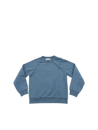 Dondup Teal Color Sweatshirt With 3d Logo In Oil