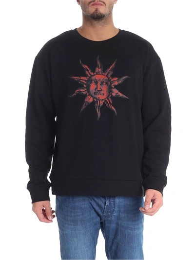 Fausto Puglisi Black Sweatshirt With Red Sun Print