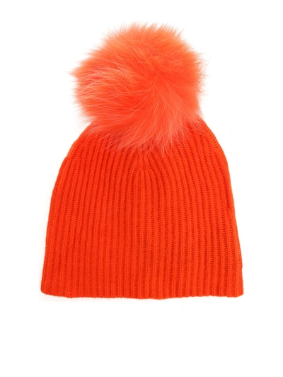 Yves Salomon Orange "bonnet" Beanie